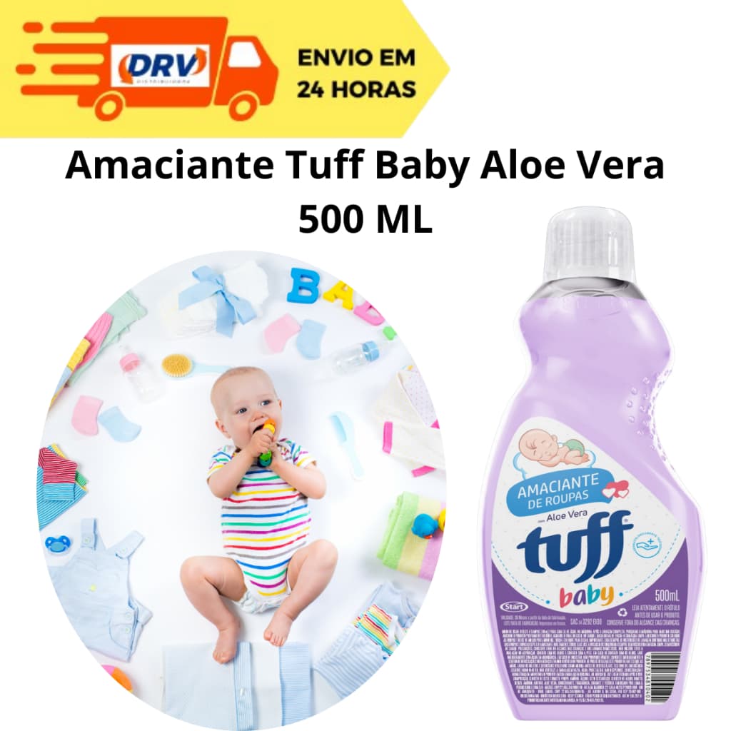 Amaciante Tuff Baby Aloe Vera 500 ML - Amaciante de Roupas Para Bebês - Amaciante de Roupas Infantil