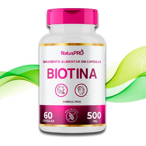 Biotina Natuspro 500mg 60 Cápsulas - Cabelo, Pele e Unha