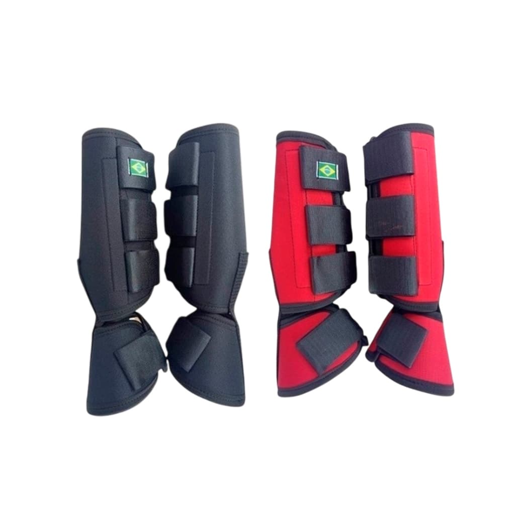 2 Par de caneleira com cloche conjugada proteção para patas do cavalo