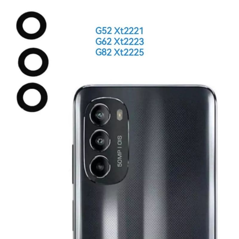 Vidro Lente Camera Traseira Compatível MOTOROLA  G52 / G62 / G82 (3pçs)