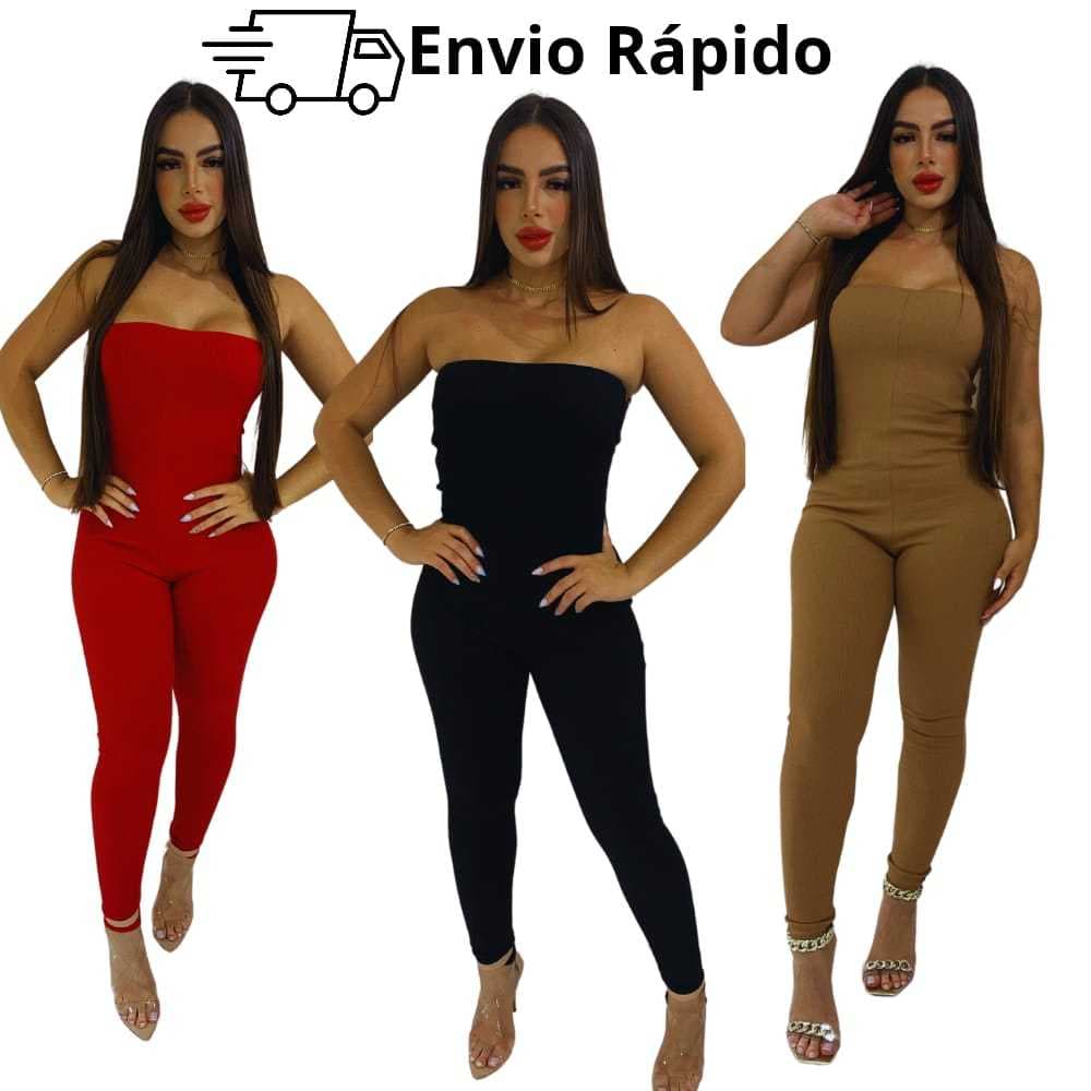 Macacão Tomara Que Caia  Modelo Blogueira De Ribana Canelada