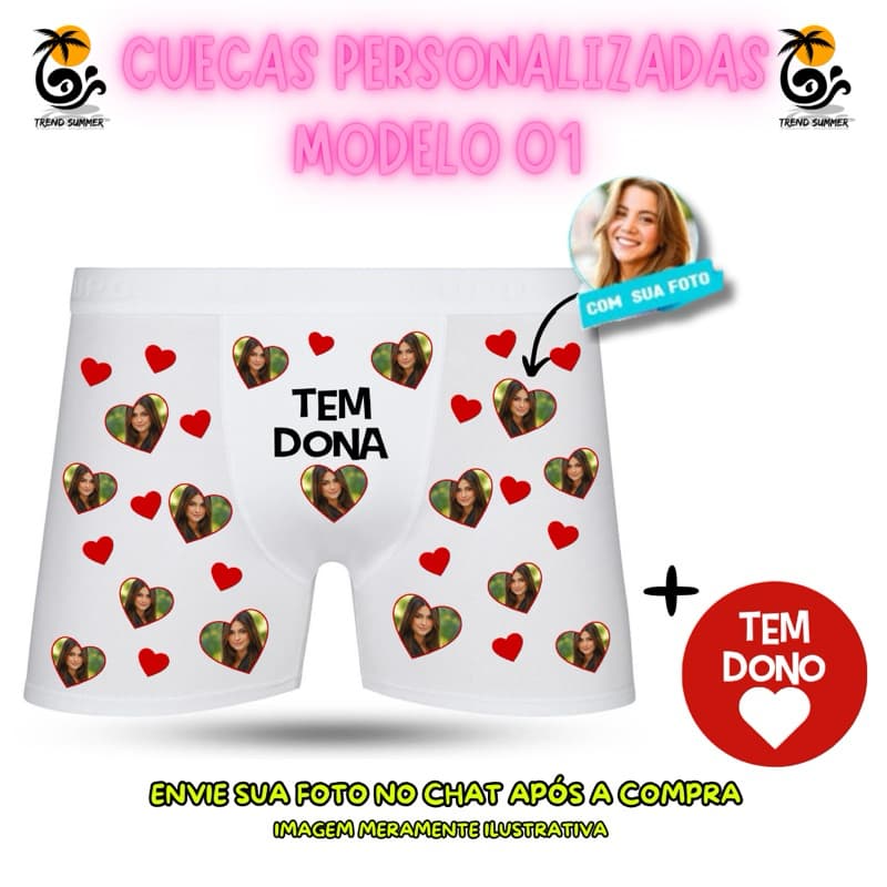 Cueca Personalizada com Foto + Brinde - O Presente Perfeito para Seu Parceiro! Tem Dona Tik Tok