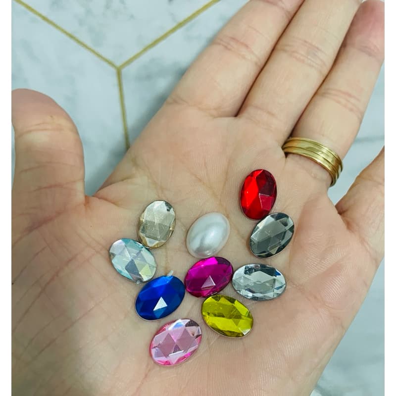 chaton oval para TAG 10x14 - 100 ou 200 peças