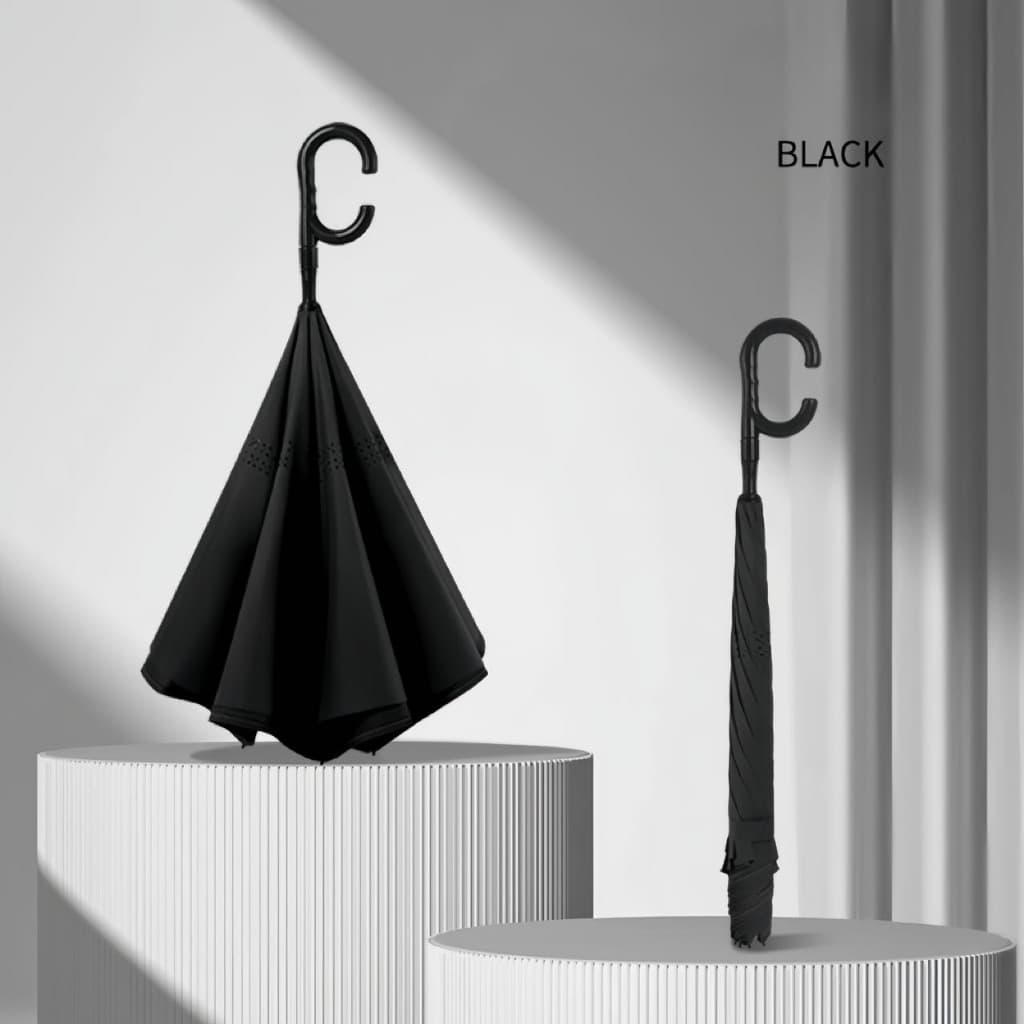 Guarda Chuva Invertido Tecido Duplo Impermeável Reforçado Contra Vento / Guarda-Chuva Para Carro