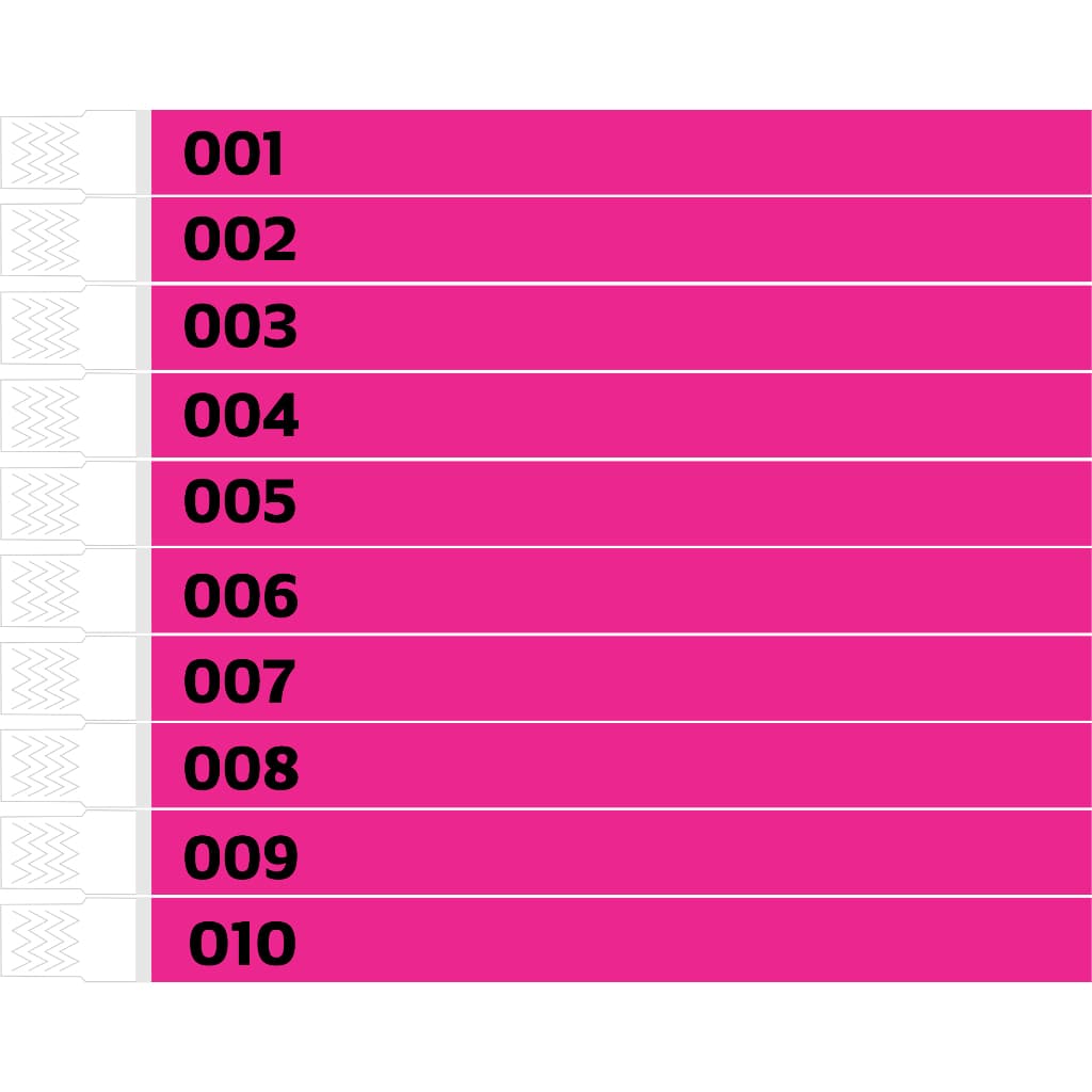 100 Pulseiras de Identificação Numeradas - Festas Eventos Shows Baladas Bares