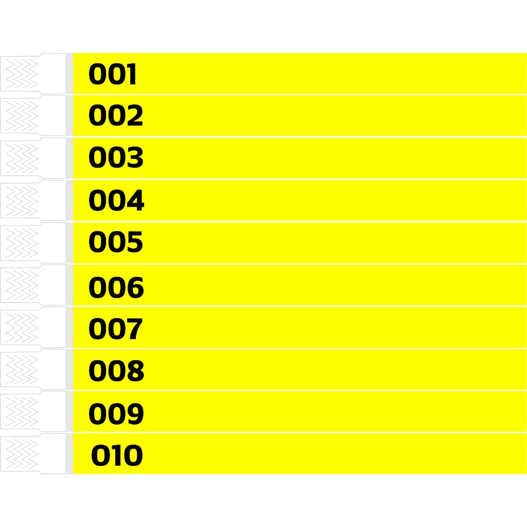 500 Pulseiras de Identificação Numeradas de 001 a 500 - Bares Festas Shows Controle