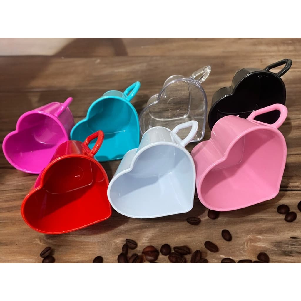 kit 40 xicaras de café coração plastico - amor/presente/café