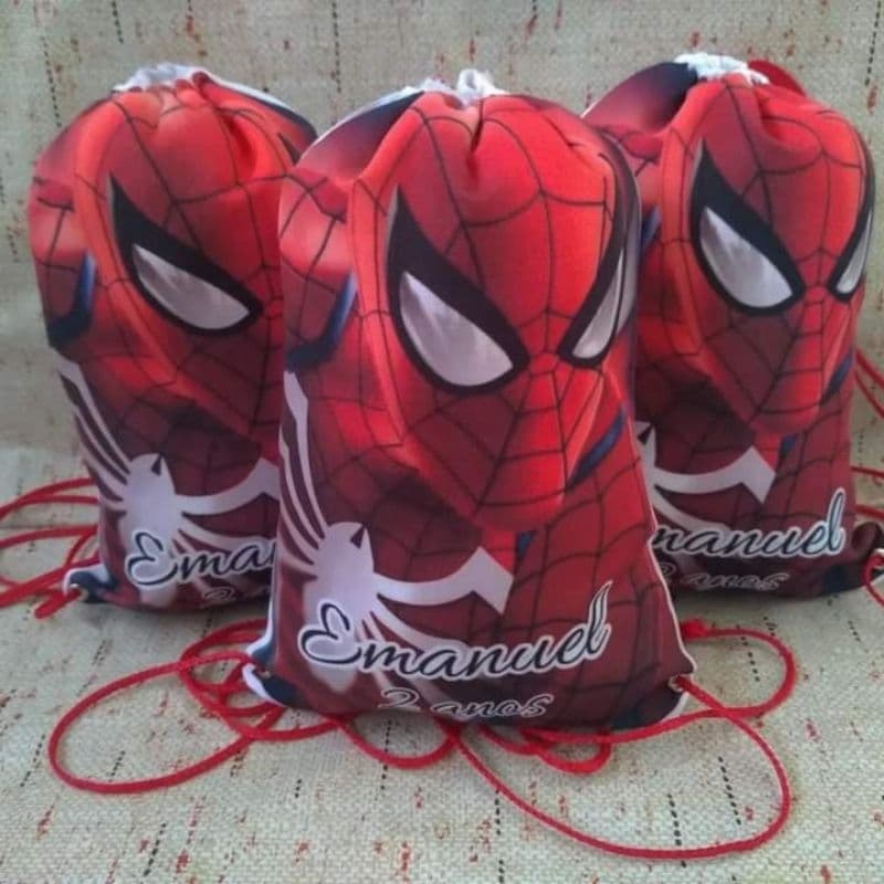 Mochilinha Personalizada Sacochila Bolsas pra Doces Festa infantil 20 x 28 cm