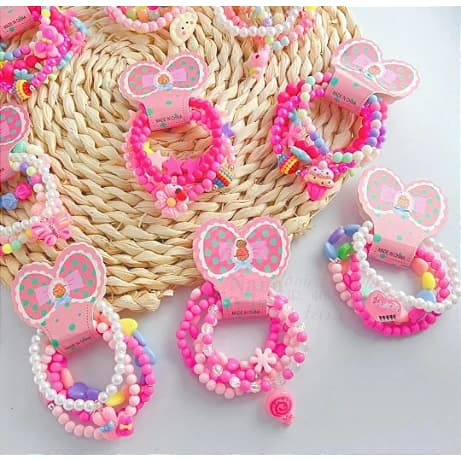 kit 4 Pulseiras Infantil de Miçanga Colorida Pulseira lindas Infantis