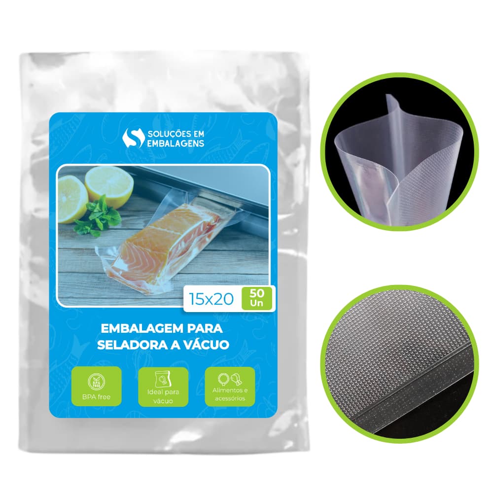 Embalagem a Vácuo 50 Unidades Sacos A Vácuo Ranhura Gofrado para seladora a vácuo