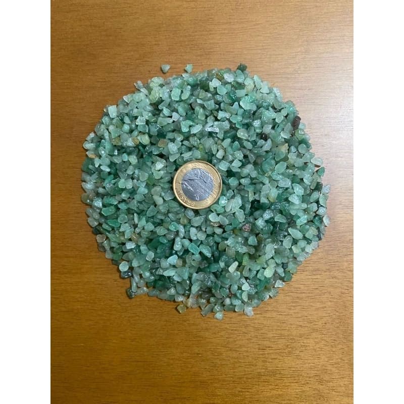 Pedra cascalho Quartzo Verde miúda PP tamanho 1 MM à 4 MM