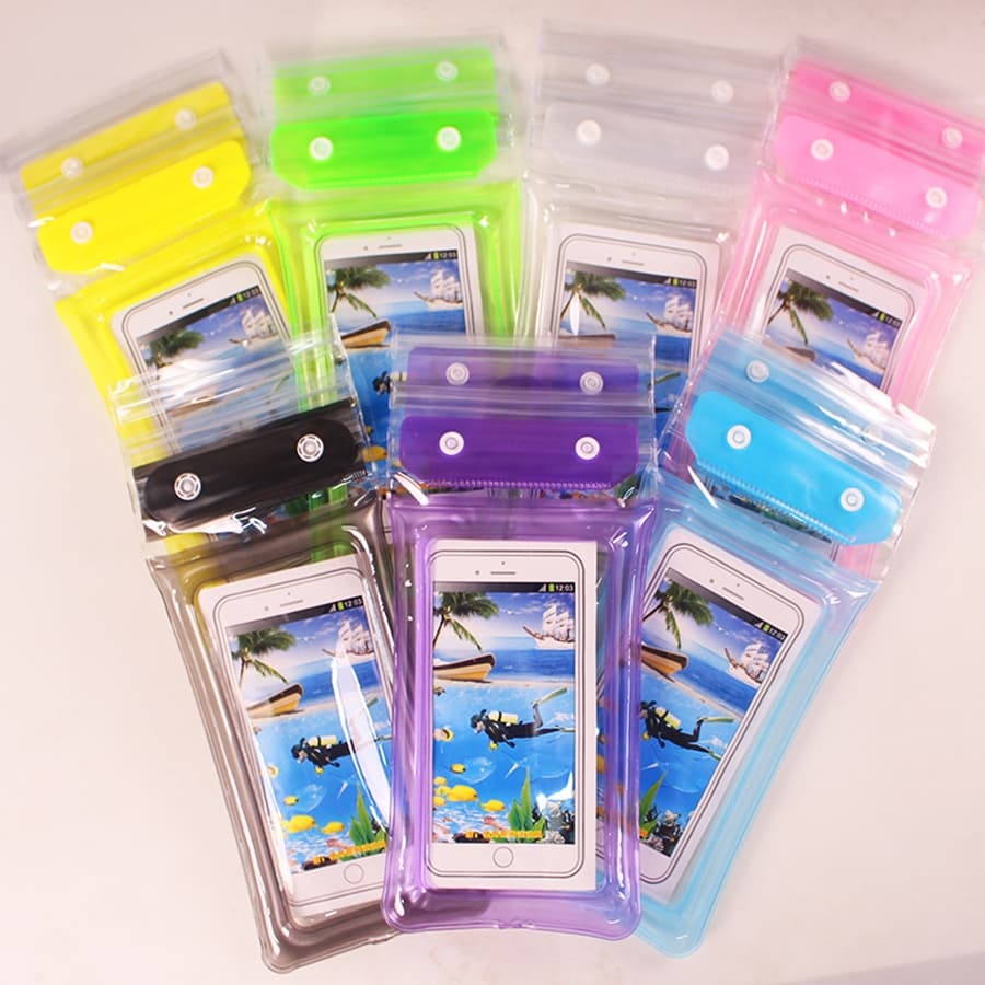 Bolsa impermeável de airbag transparente para celular para natação com tela sensível ao toque