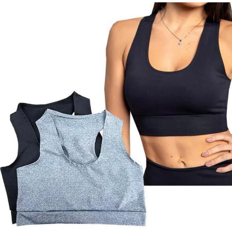 Kit 2 Top Fitness Feminino para Malhar Moda Academia Nadador Sem Bojo