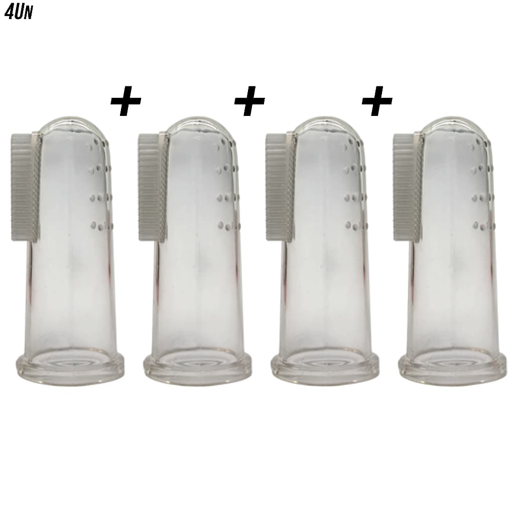 Kit 2 a 4 Escova De Dentes Infantil Dedeira De Dedo C/ Cerdas Macias De Silicone P/ Bebês