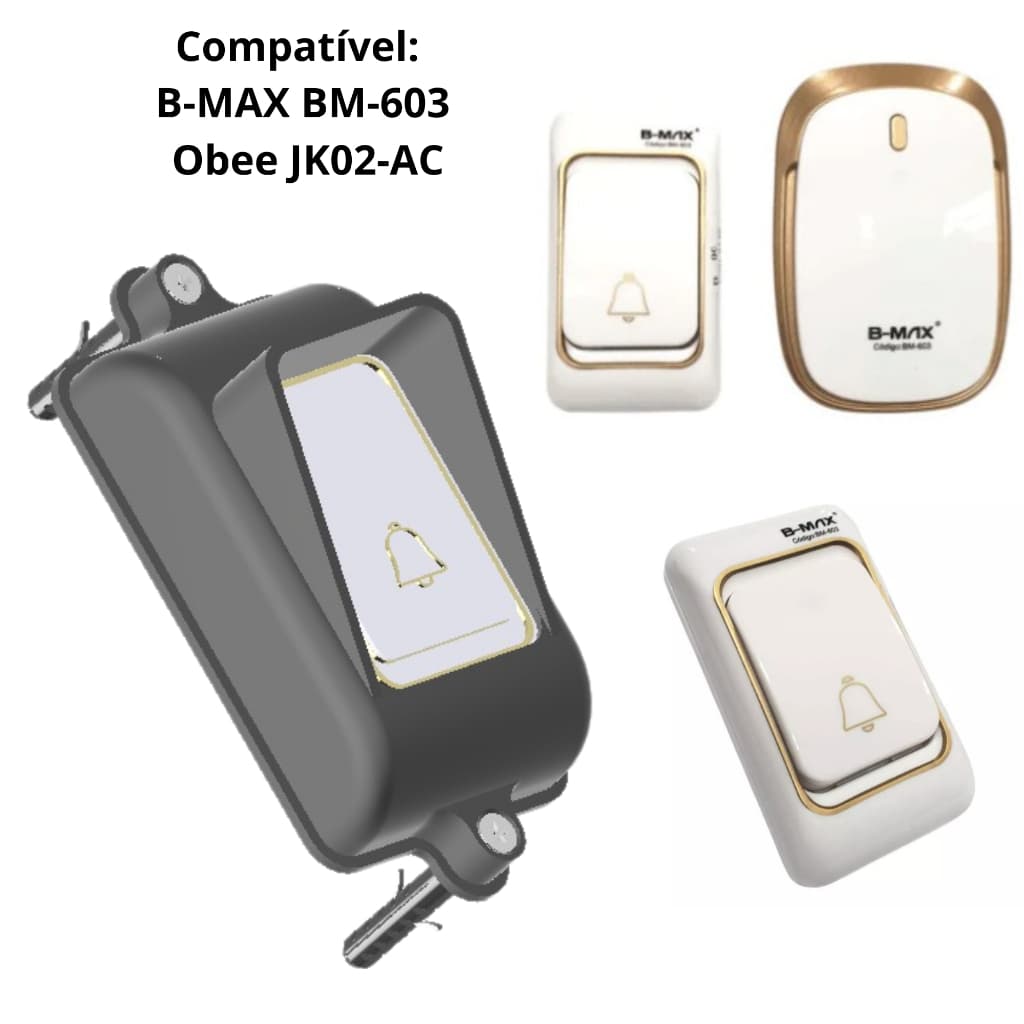 Protetor Anti Vandalismo e Furto Campainha Eletrônica Externa Sem Fio - B-MAX BM-603, Obee JK02-AC, Home Goods Q-2521