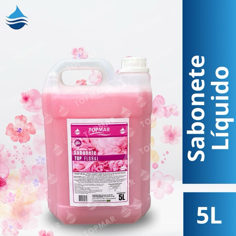 Sabonete Líquido Perolizado FLORAL  TOPMAR - 5 litros
