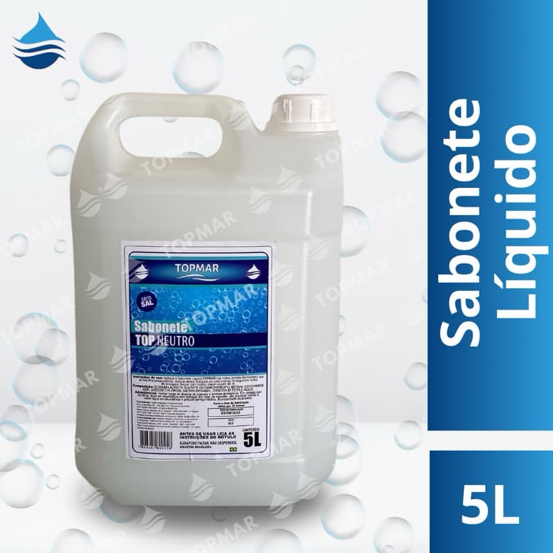 Sabonete Líquido Neutro TOPMAR 5 litros - indicado para Clínicas e Restaurantes