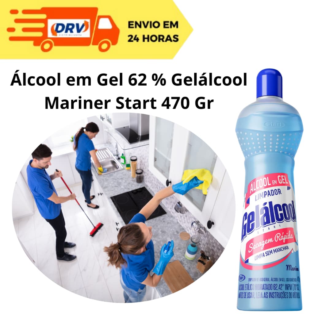 Álcool em Gel Gelálcool Start 62,42 % Mariner 470 Gr - Álcool em Gel Start