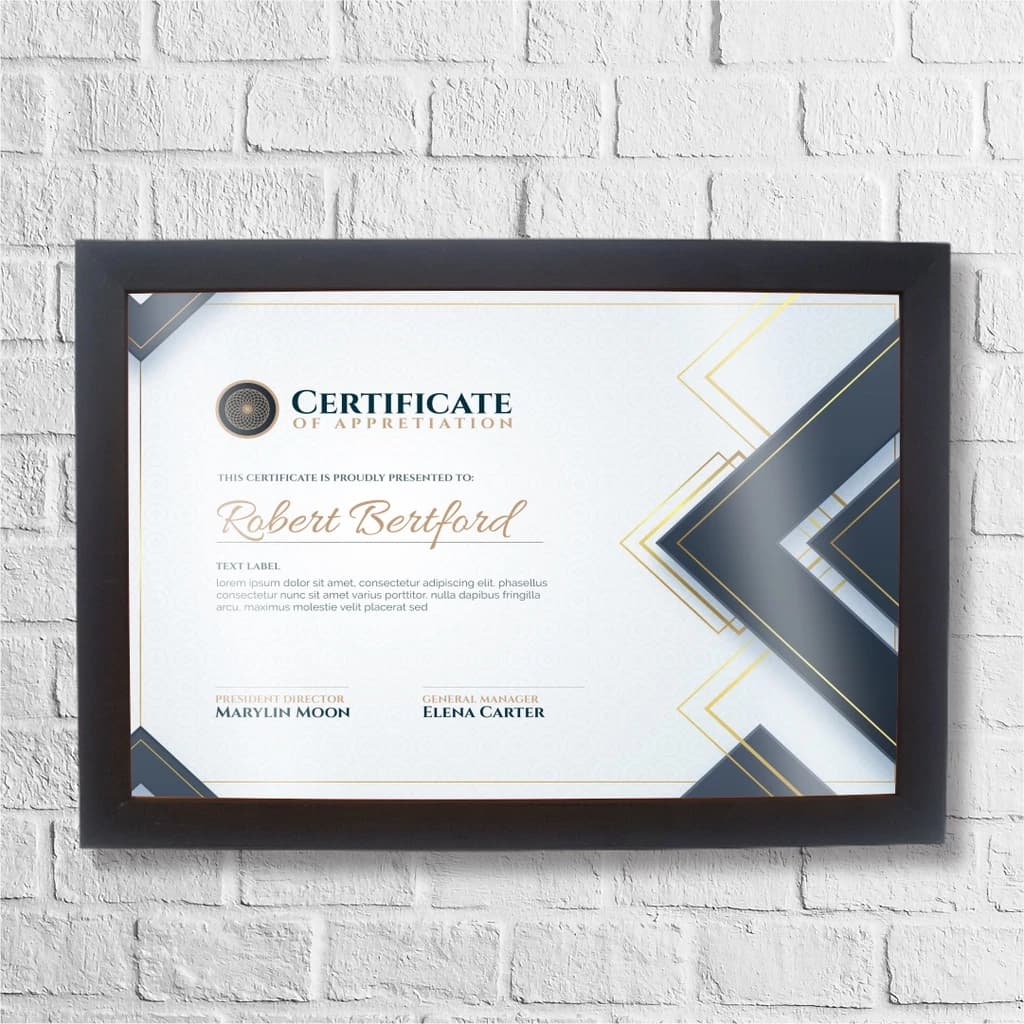 Porta Retrato Certificado 20x30 DIPLOMA Moldura Em Madeira Apoio Traseiro Pendurador de Parede