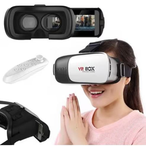 Óculos 3D de Realidade Virtual VR BOX com controle Bluetooth
