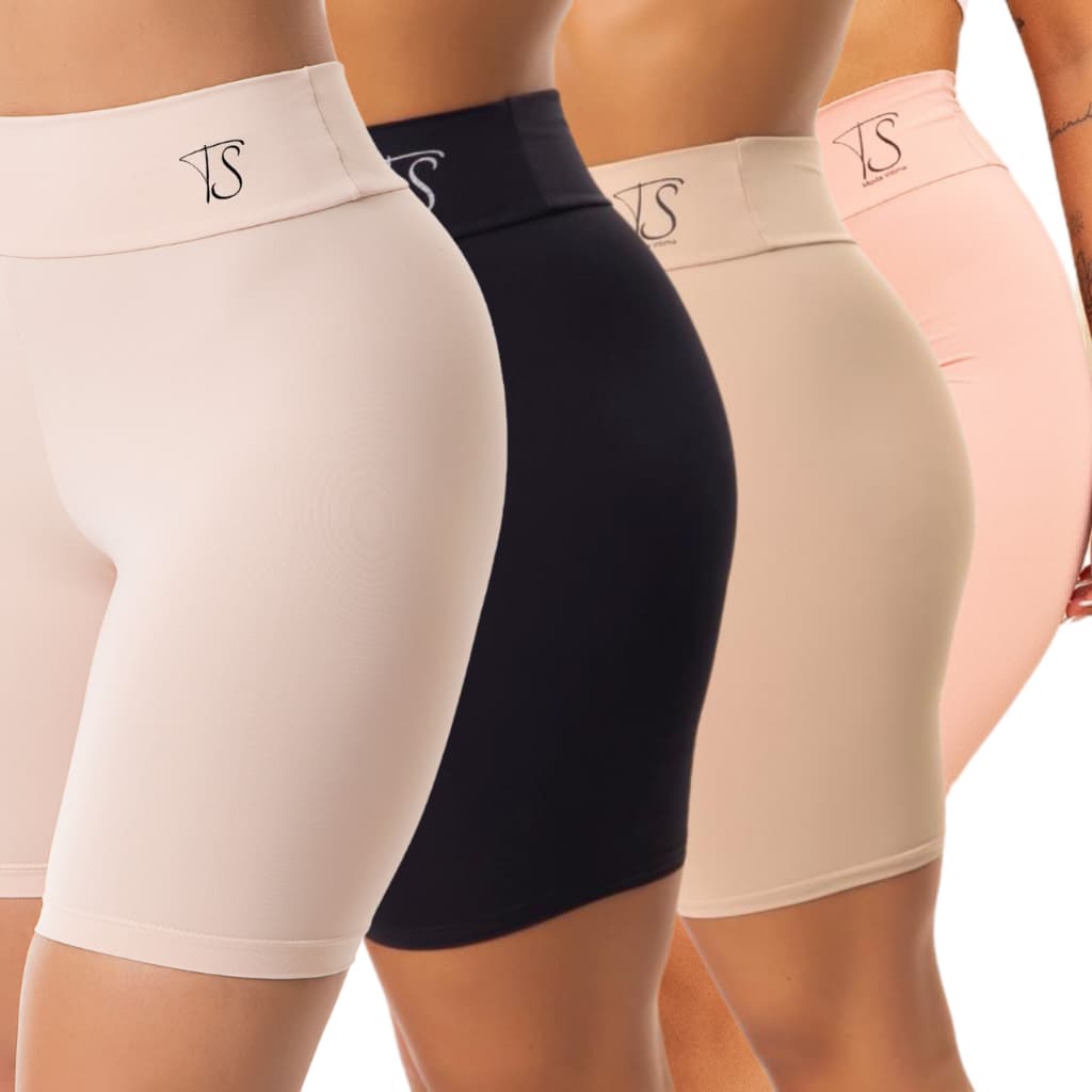 1 Short Segunda Pele Cos Alto Duplo Bermuda Anagua Modelador Lingerie