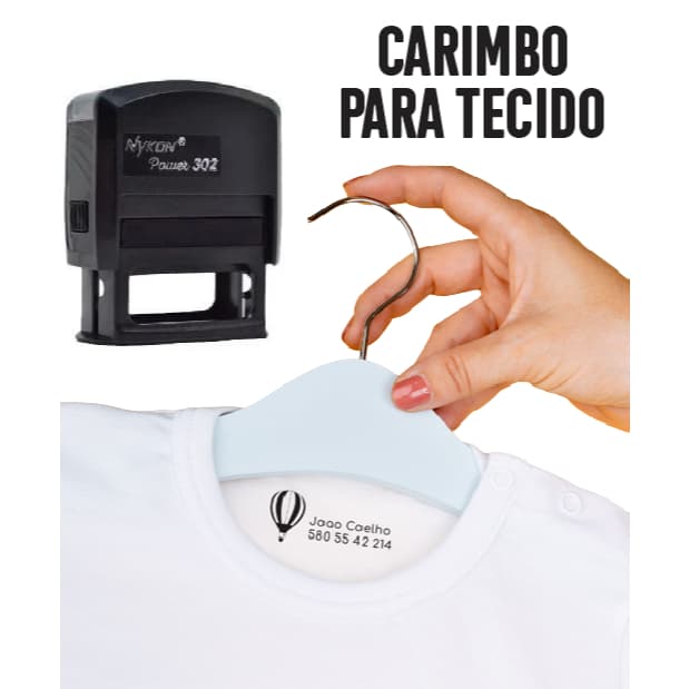 Carimbo Com Nome Personalizado para roupa uniforme infantil