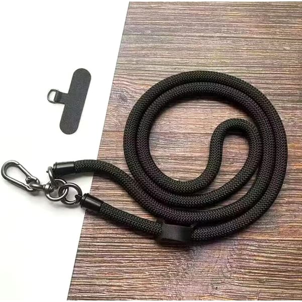 Cordão Longo Grosso De Pescoço Apena Na Cor Preta Preto Para Celular Ajustável Outdoor Modelo Novo