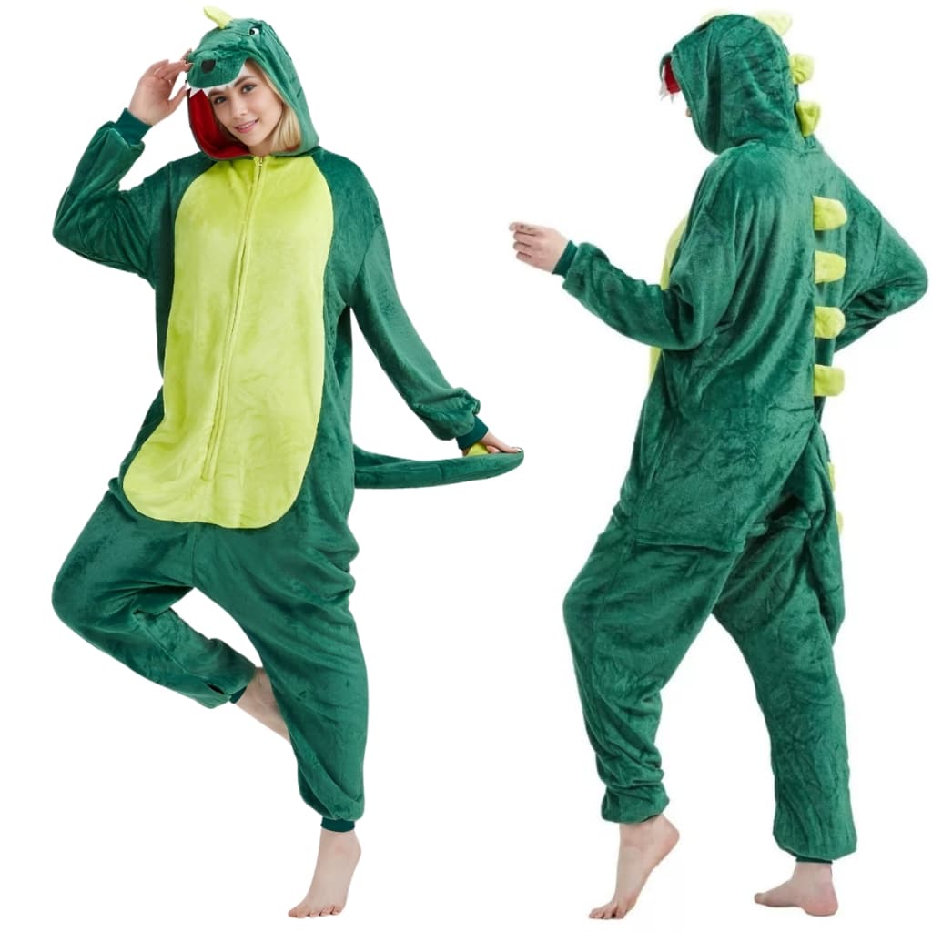 Pijama Macacão Adulto Dinossauro Kigurumi Cosplay - Com Nota Fiscal