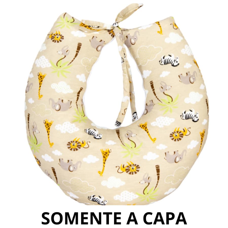 Capa Para Almofada De Amamentação Com Laço Zíper Macia 100% Algodão