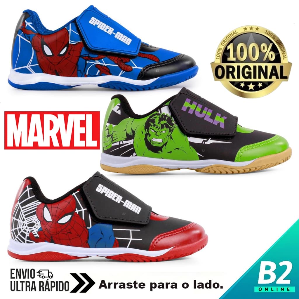 Chuteira Futsal Dray Marvel Original Sem Cadarço Infantil 100% Original Com Nota Fiscal e Garantia