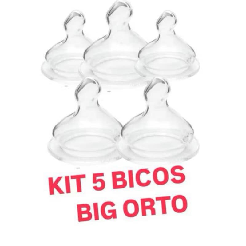 Kit 5 Bicos Big Grande Silicone Orto ou Redondo
