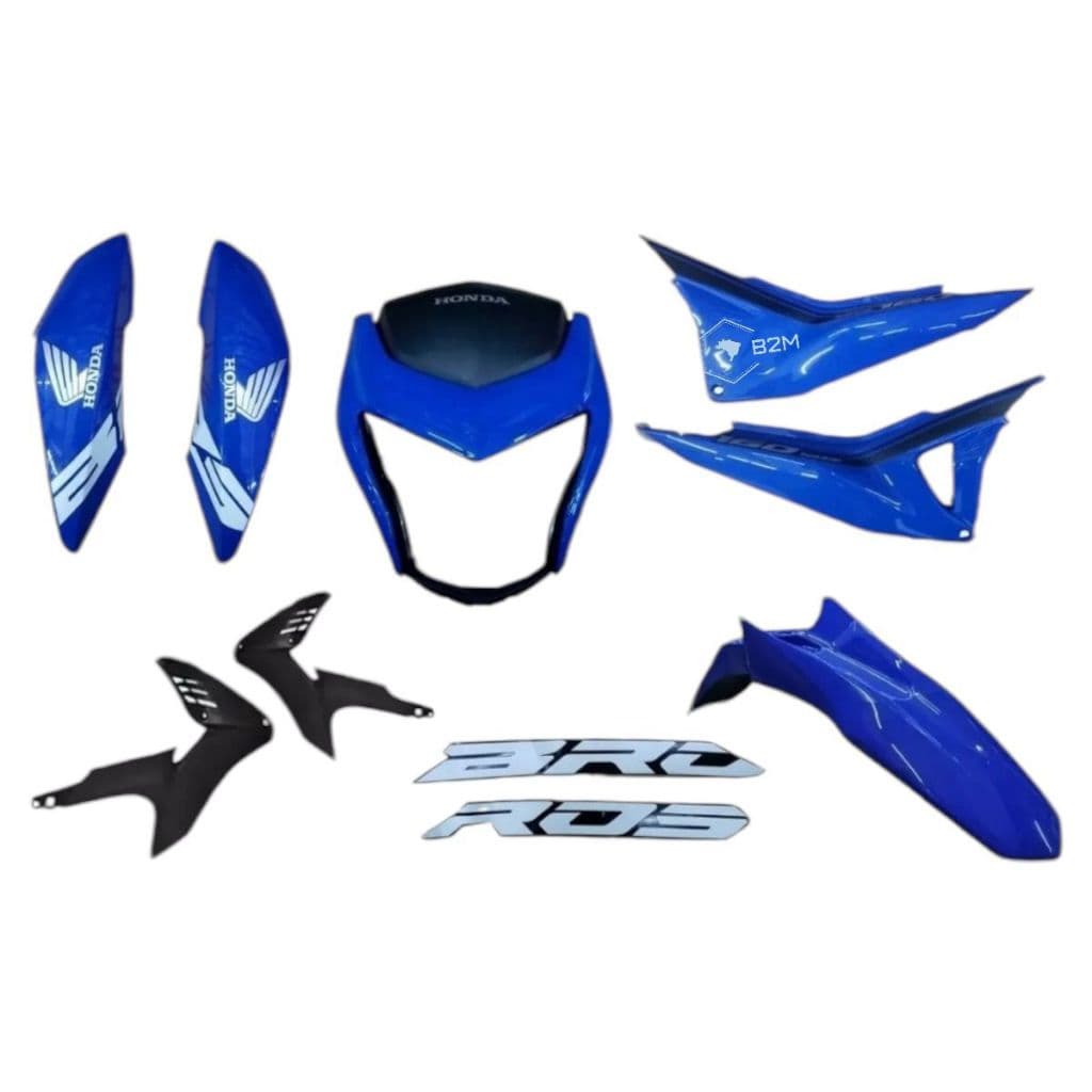 Kit frontal aba paralama rabeta bros 160 azul 19/20