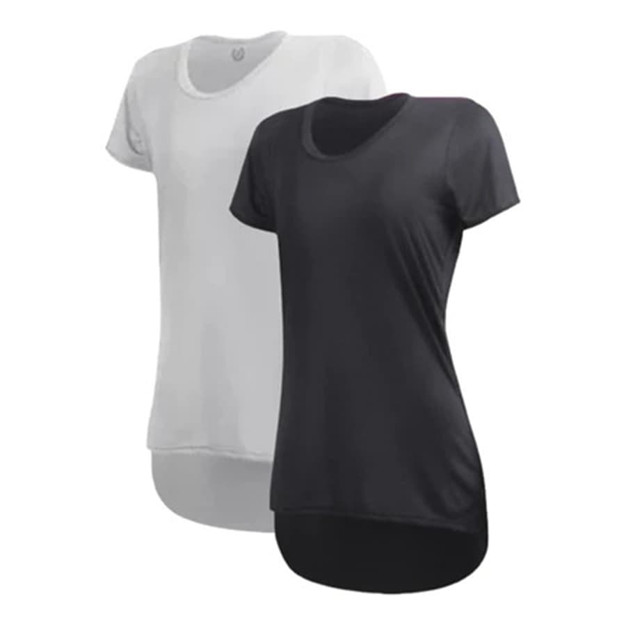 Kit 2 Camisetas Femininas Dry Fit Tapa Bumbum Mullet Academia Básicas LIsas Proteção UV 50+