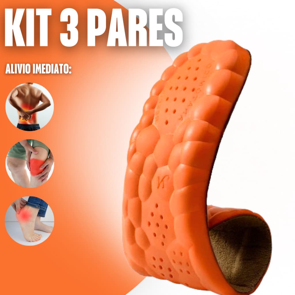 Kit 3 Pares de Palmilha Premium De Gel Respirável, Palmilhas De P.U Para Tênis, Coturnos, kIT 3 2 1