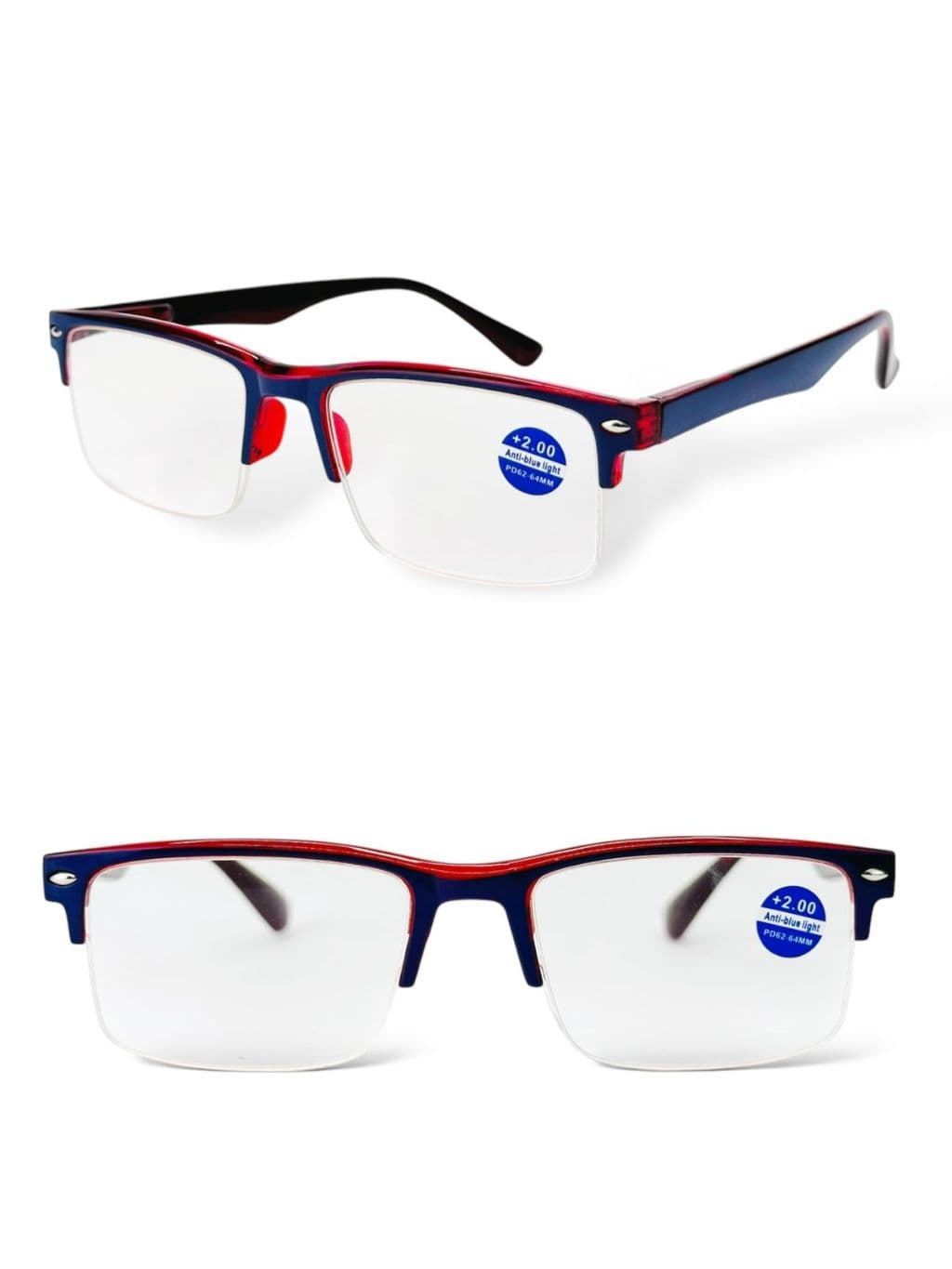 Óculos Filtro Anti-Azul de leitura Grau Meia Taça  +0.00 até +3.50