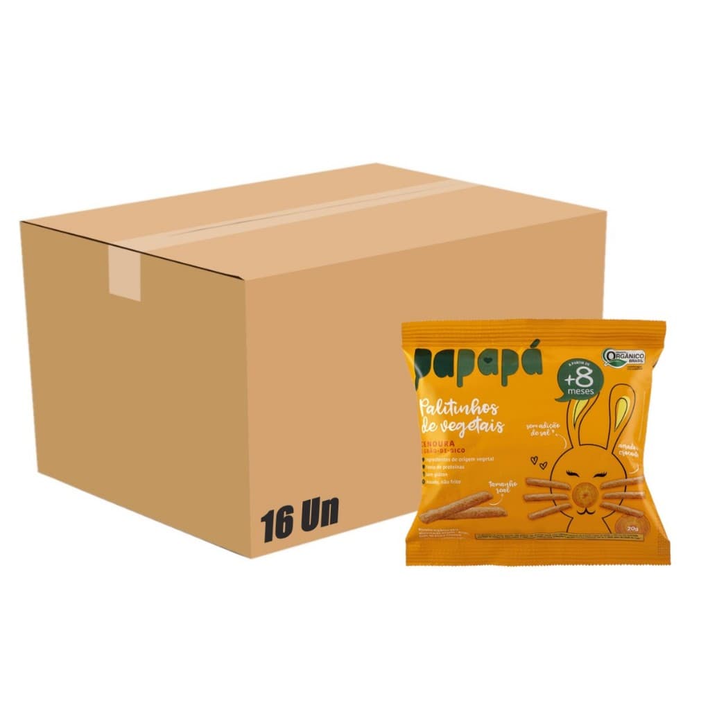 Palitinhos De Vegetais Cenoura Grão De Bico Papapá 20g 16un
