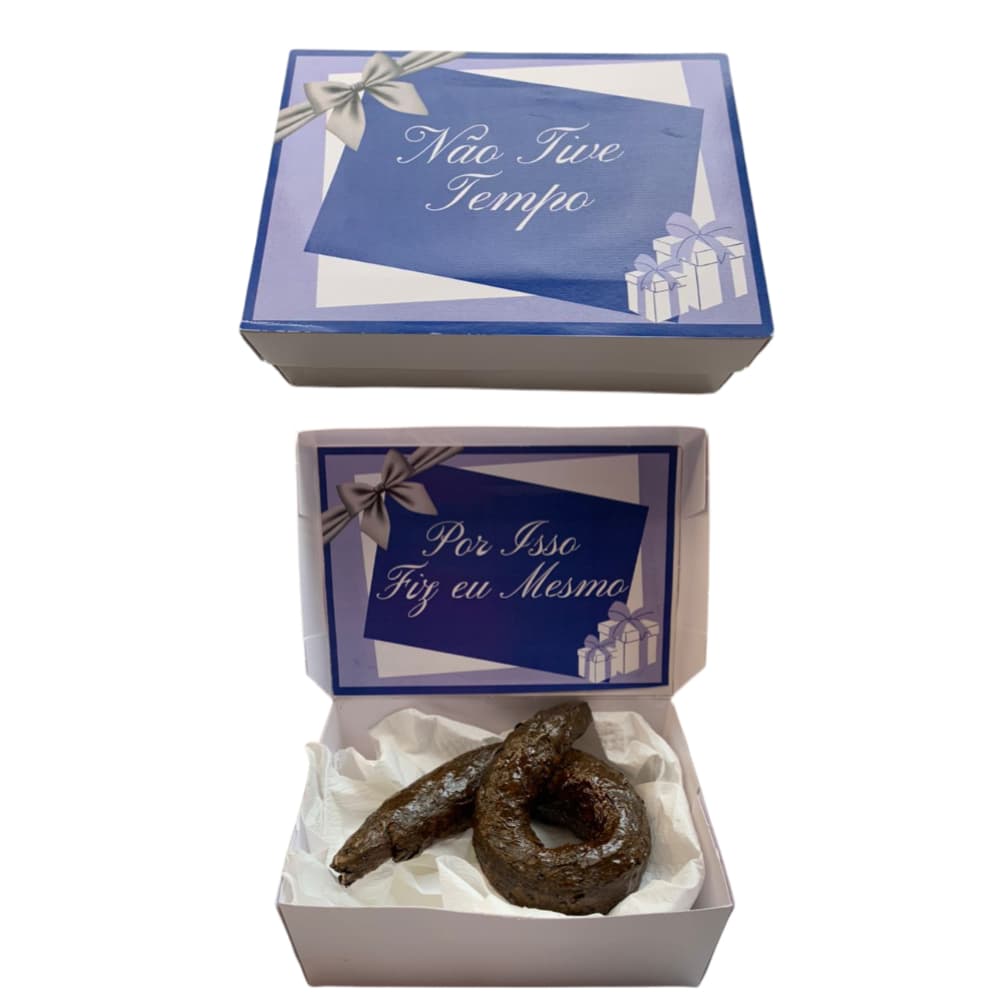 Presente Amigo Secreto Pegadinha Brincadeira Cocô Fezes Falsa " NÃO TIVE TEMPO" Trolagem BEST SELLER