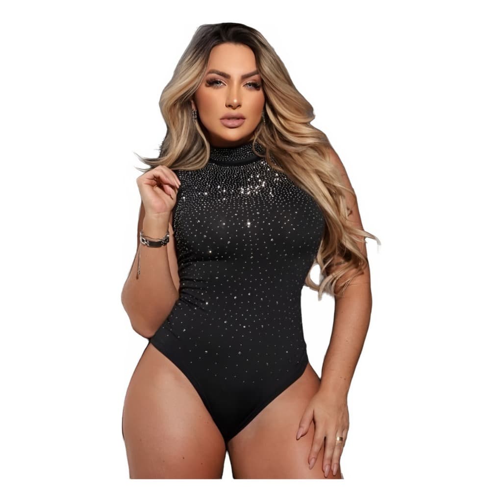 Body Pedraria Plus size G1 G2 Regata Com Brilho Cristais Festas Coleção Nova NATAL Revellion 2025 Virada