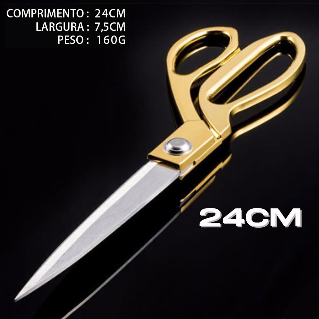 Tesoura Uso profissional dourada para costureira - Tesoura Tapeceiro Forjada Alfaiate Crina