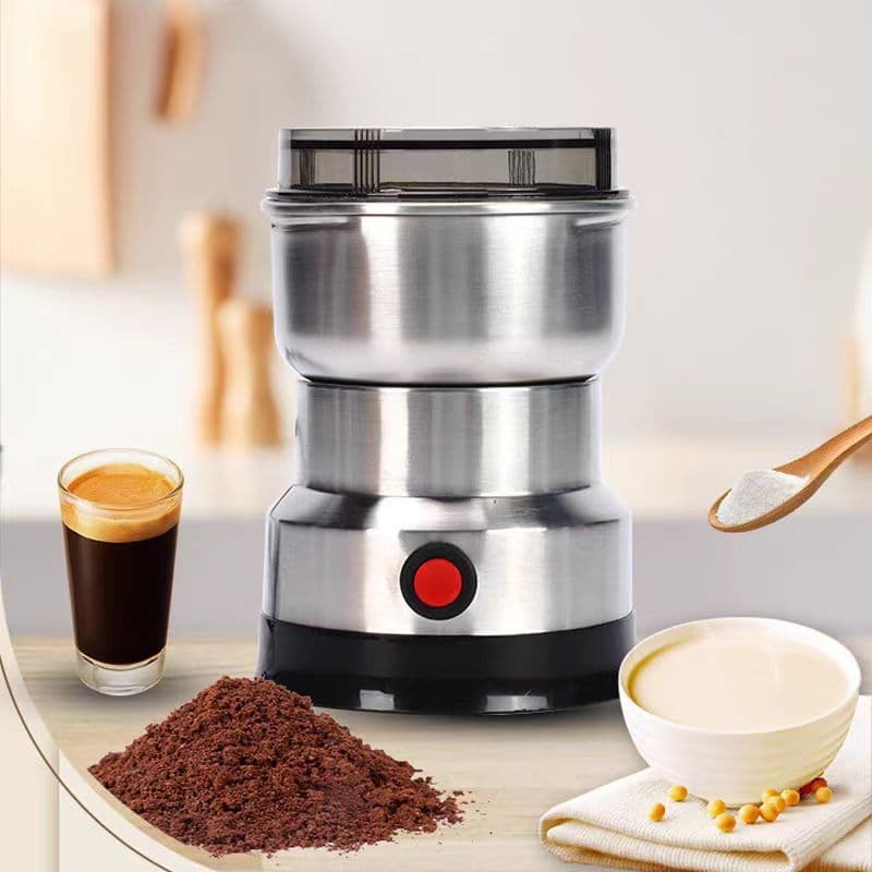 Moedor Multifuncional de Café Grão Sementes e Especiarias Elétrico Inox Portátil 110V/220v com 4 Lâminas Cafeteiras