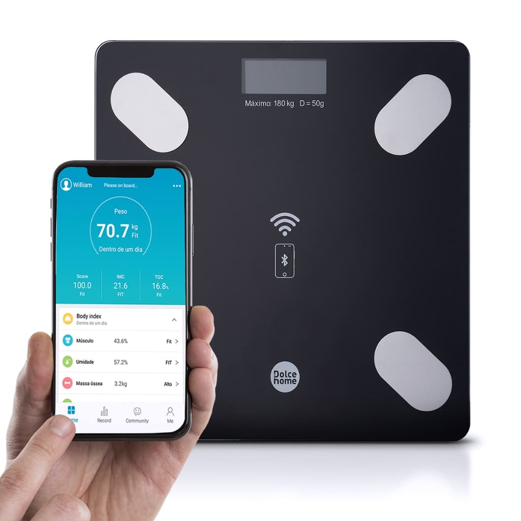 Balança Eletrônica Bluetooth Bioimpedância 180kg - Bhz Store