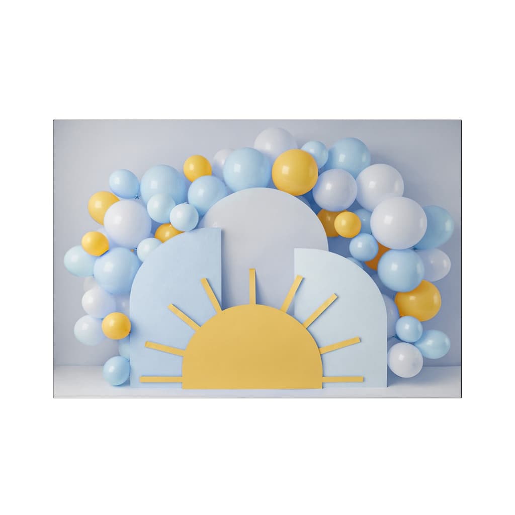 Fundo Fotográfico - Primeira Volta ao Sol Amarelo e Azul 034