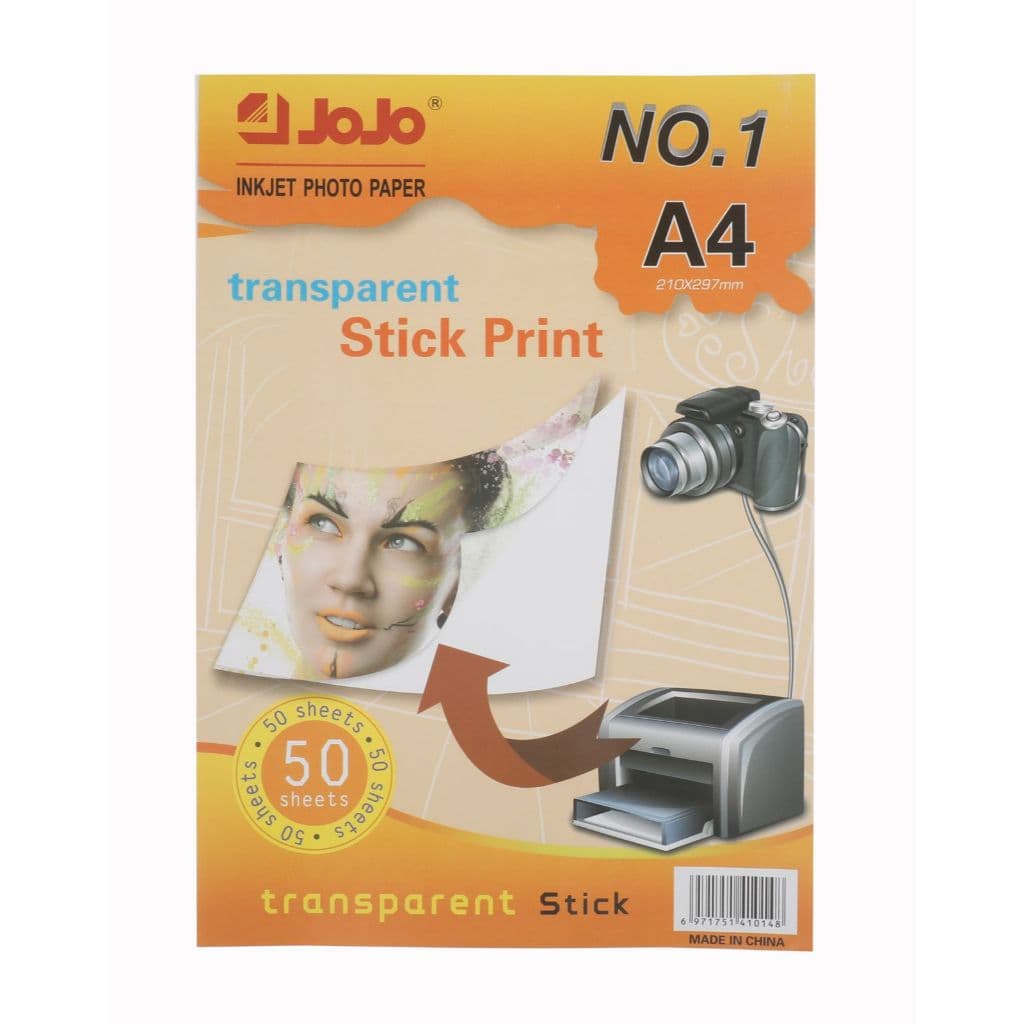 100 Folhas Adesivos Vinil Premium 100% Transparente A4 Jato De Tinta