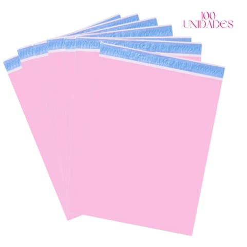 100 Envelopes Rosa 50x60cm Plástico Inviolável Correio Sedex e-commerce