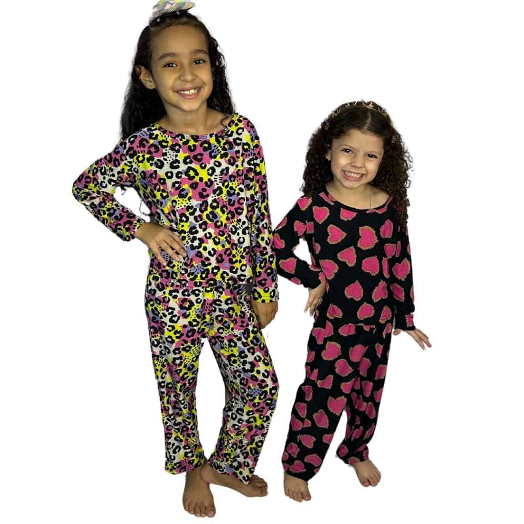 Conjunto De Pijama Infantil Manga Comprida E Calça Estampado Malha Fria
