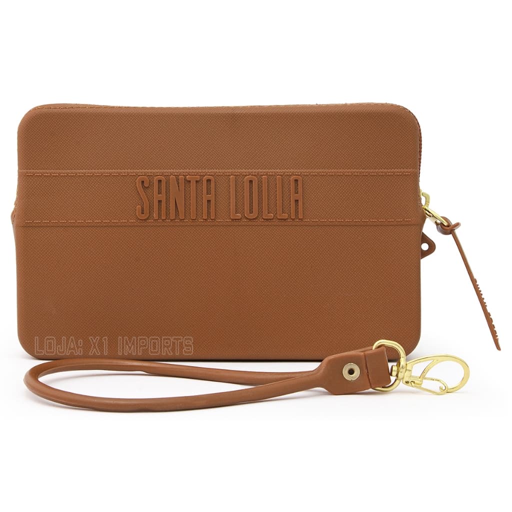 Carteira Santa Lolla Feminina Emborrachada com Alça de Mão