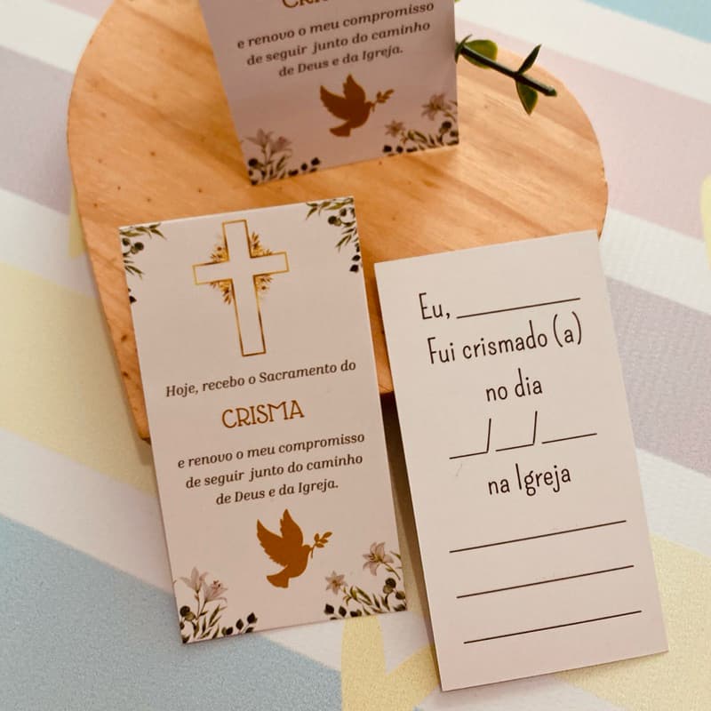Cartão Tag Crisma - Pronta entrega - 25/50/100 unidades