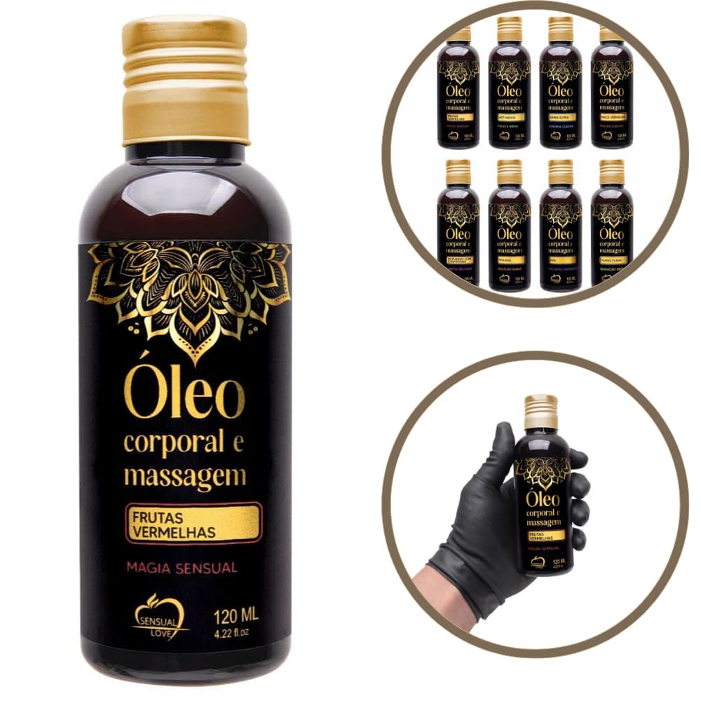 Óleo de Massagem Tântrica 120ml Sensual Love Óleo Corporal Cuidado com o Corpo Pós Banho