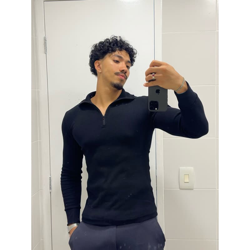 Cacharrel Masculina Com Ziper e Manga Longa Modelo ITALIANA