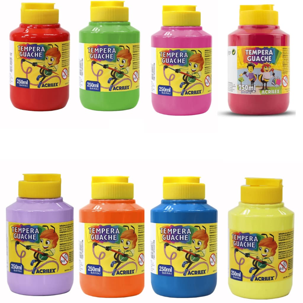 Tinta Guache 250ml Cores - Acrilex